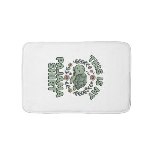 Cute Sleeping Turtle Pajama Shirt Vintage Vector D Bath Mat