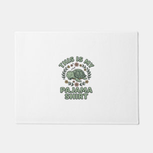 Cute Sleeping Turtle Pajama Shirt Vintage Vector D Doormat