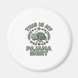 Cute Sleeping Turtle Pajama Shirt Vintage Vector D Magnet