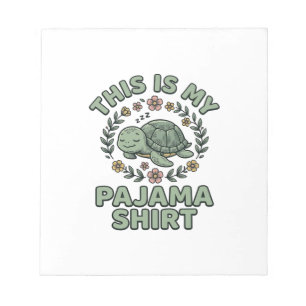Cute Sleeping Turtle Pajama Shirt Vintage Vector D Notepad