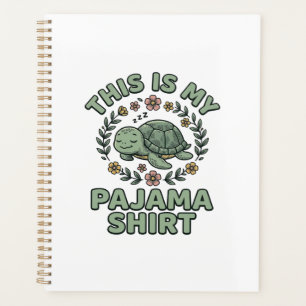 Cute Sleeping Turtle Pajama Shirt Vintage Vector D Planner