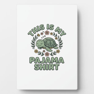 Cute Sleeping Turtle Pajama Shirt Vintage Vector D Plaque