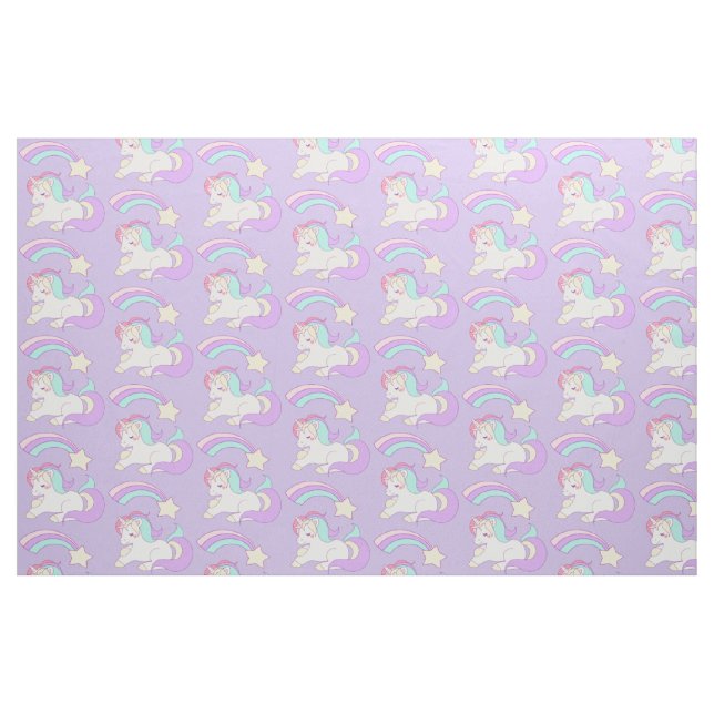 Cute Sleeping Unicorn with Colourful Shooting Star Fabric (Fat Quarter)
