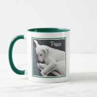 Cute Sleeping White Puppy Dog Peace Christmas
