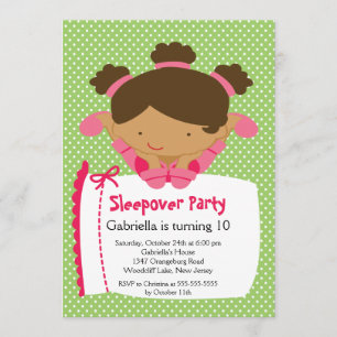 CUTE Sleepover Birthday Party Inviation Invitation