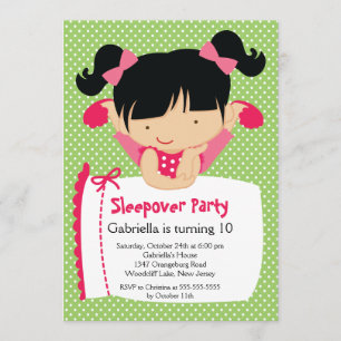CUTE Sleepover Birthday Party Inviation Invitation