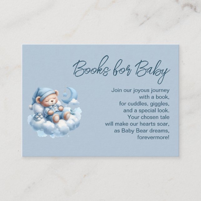 Cute sleepy bear boy books for baby enclosure card (Front)