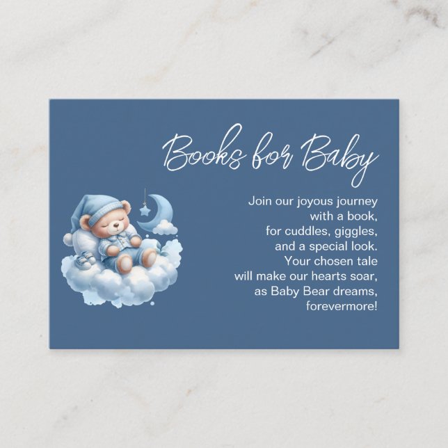 Cute sleepy bear boy books for baby enclosure card (Front)