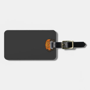 Cute Sleepy Black Cat on a Pumpkin Halloween Essen Luggage Tag