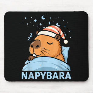 Cute Sleepy Capybara Funny Napybara Pajamas Mouse Mat