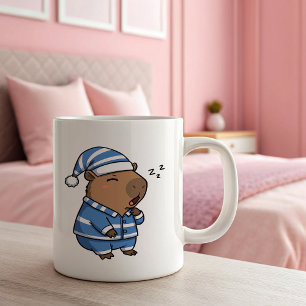 Cute Sleepy Capybara Mug Cosy & Relaxing Coffee