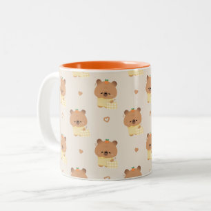 Cute Sleepy Capybara Two-Tone Coffee Mug