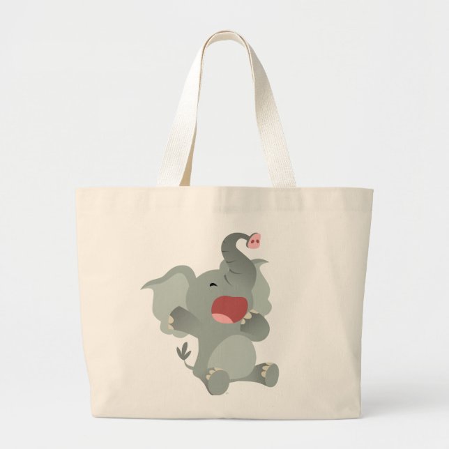 Cute Sleepy Cartoon Elephant  Bag (Front)