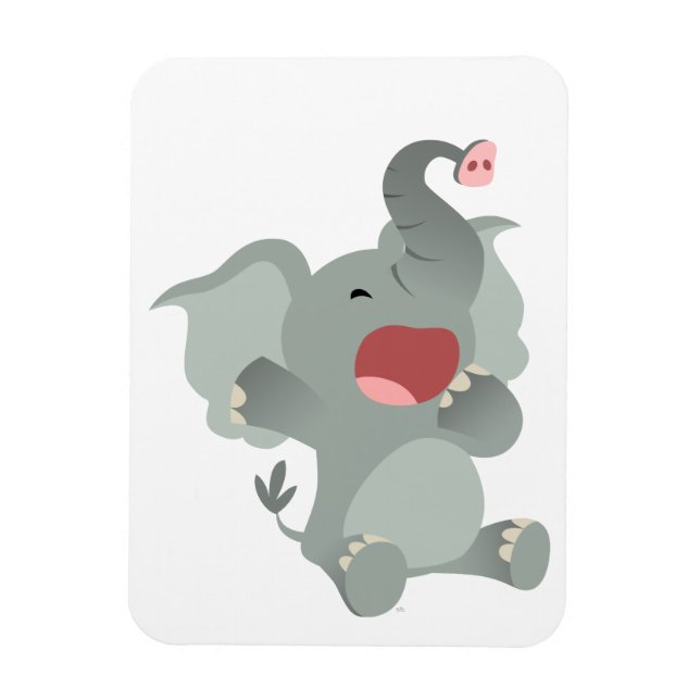 Cute Sleepy Cartoon Elephant Flexible Magnet (Vertical)