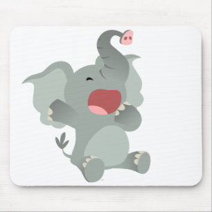 Cute Sleepy Cartoon Elephant  Mousepad