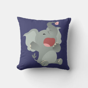 Cute Sleepy Cartoon Elephant Pillow