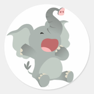 Cute Sleepy Cartoon Elephant  Sticker