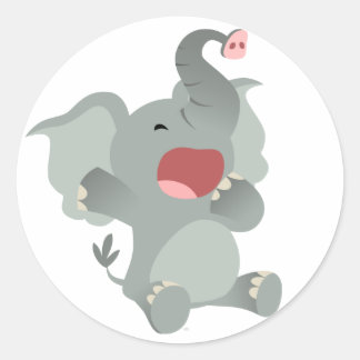 Cute Sleepy Cartoon Elephant Sticker