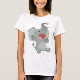 Cute Sleepy Cartoon Elephant  Women T-Shirt