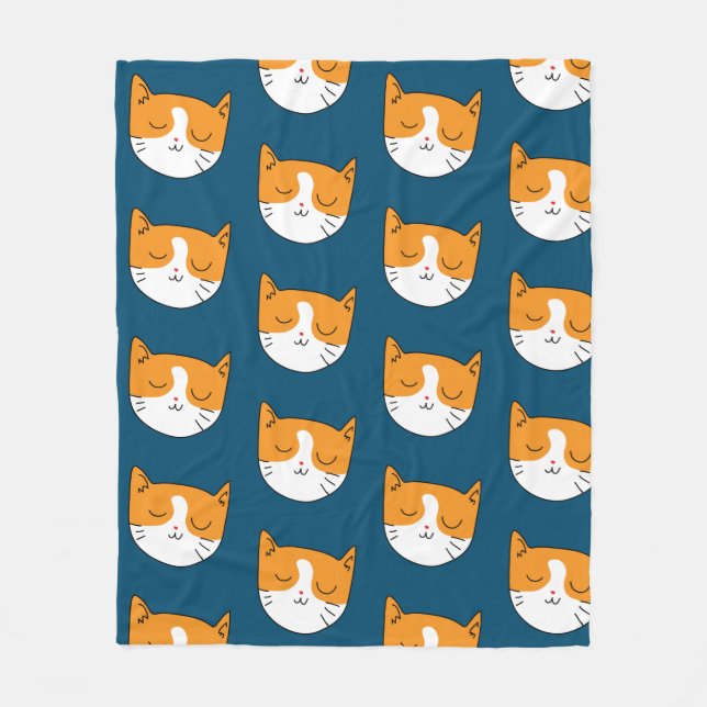 Cute Sleepy Cat Blanket (Front)