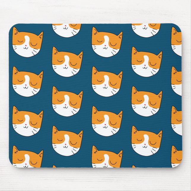 Cute Sleepy Cat Mouse Pad (Front)