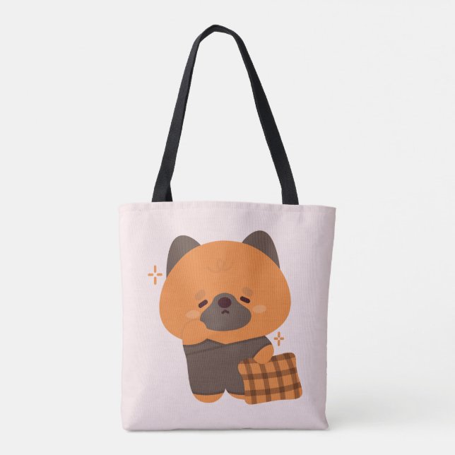 Cute Sleepy German Shepherd  Tote Bag (Back)