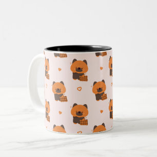 Cute Sleepy German Shepherd Two-Tone Coffee Mug