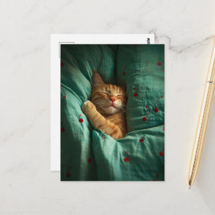 Cute Sleepy Ginger Kitty Postcard