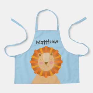 Cute Sleepy Lion Kids Personalised Design Apron
