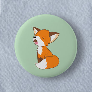 Cute Sleepy Little Fox 6 Cm Round Badge
