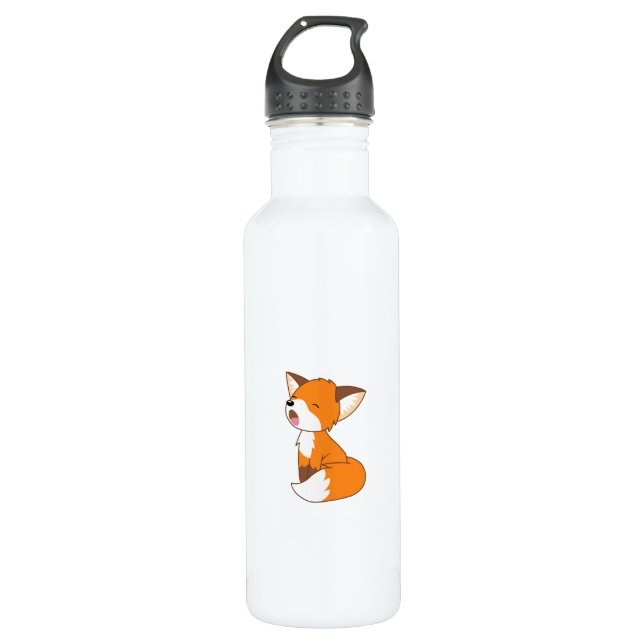 Cute Sleepy Little Fox 710 Ml Water Bottle (Front)