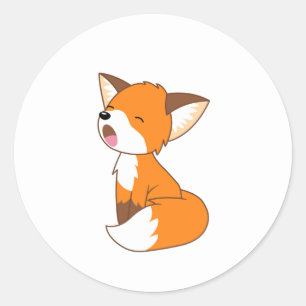Cute Sleepy Little Fox Classic Round Sticker