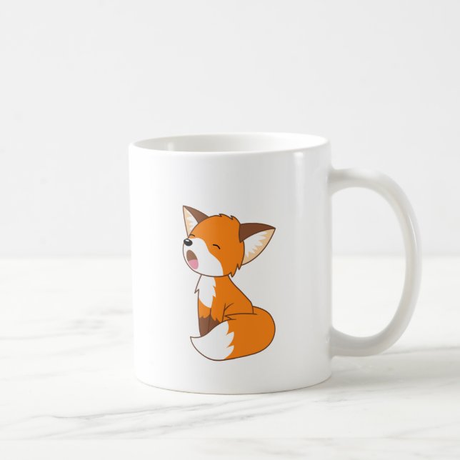 Cute Sleepy Little Fox Coffee Mug (Right)