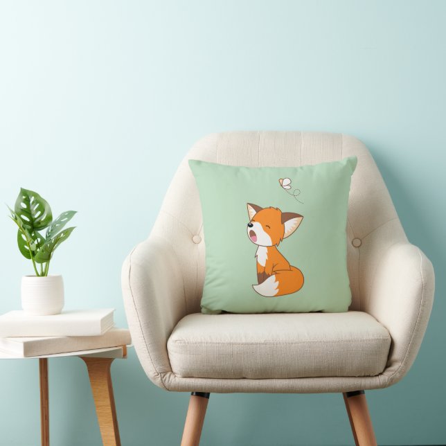 Cute Sleepy Little Fox Cushion (Chair)