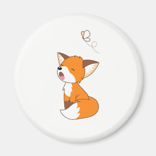 Cute Sleepy Little Fox Magnet