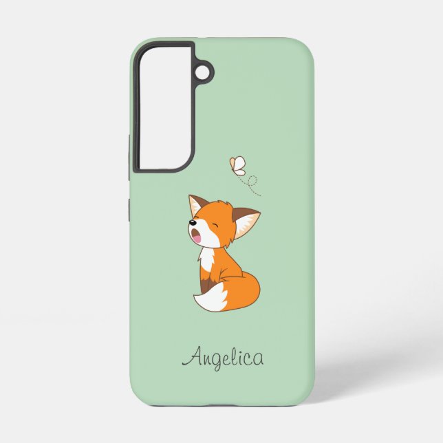 Cute Sleepy Little Fox Samsung Galaxy S22 Case (Back)