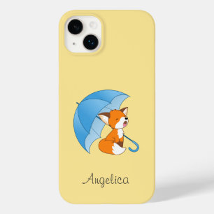 Cute Sleepy Little Fox under Umbrella Case-Mate iPhone 14 Plus Case