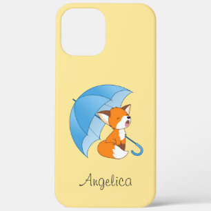 Cute Sleepy Little Fox under Umbrella iPhone 12 Pro Max Case