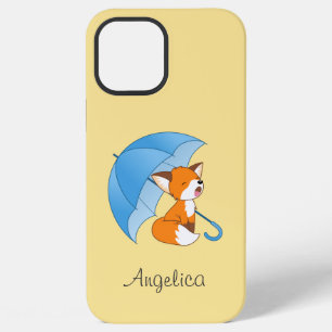 Cute Sleepy Little Fox under Umbrella iPhone 12 Pro Max Case