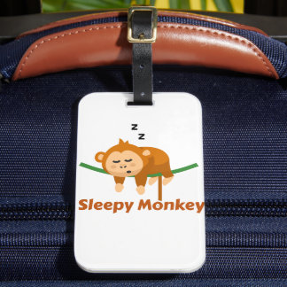 Cute Sleepy Monkey Luggage Tag