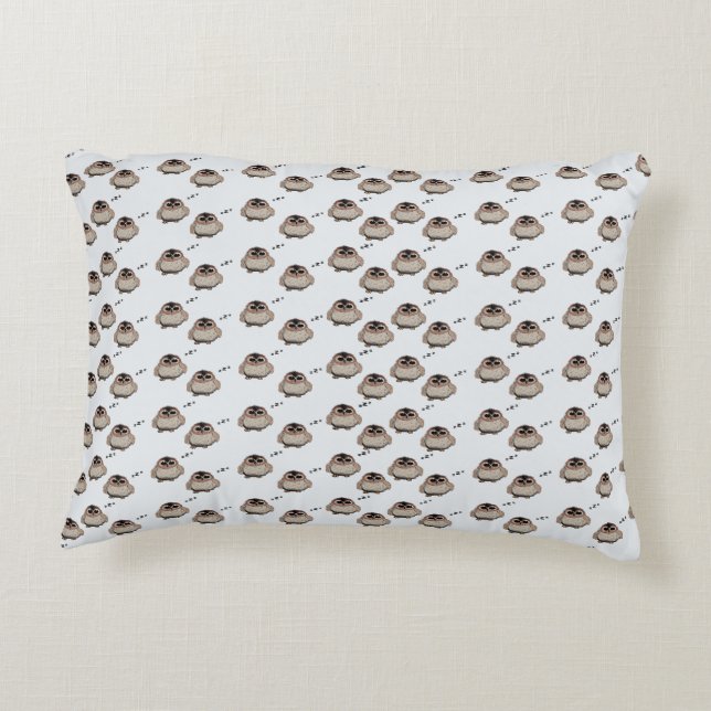 Cute Sleepy Owl Pattern Throw Pillow (Back)