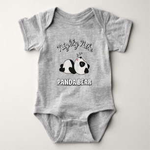 Cute Sleepy Panda Bear Baby Bodysuit