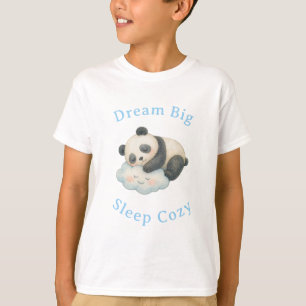 Cute Sleepy Panda on Cloud Watercolor T-Shirt