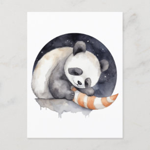Cute Sleepy Panda Postcard