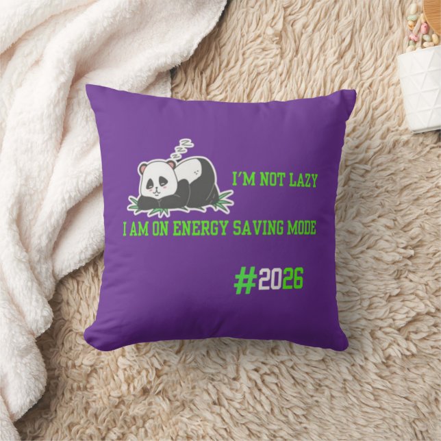 Cute Sleepy Panda Throw Pillow – Purple Home Décor (Blanket)
