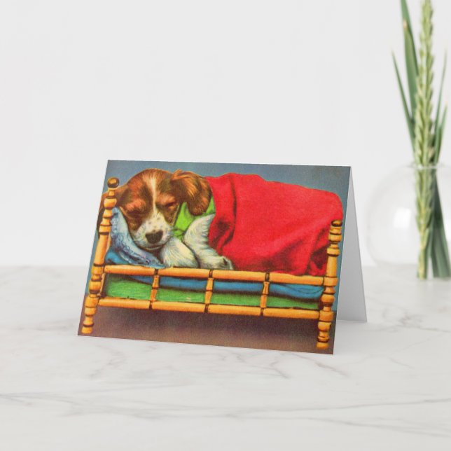 cute sleepy puppy card (Front)