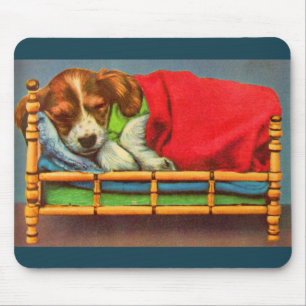 cute sleepy puppy mouse mat