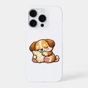 Cute Sleepy Puppy with Pillow iPhone 16 Pro Case