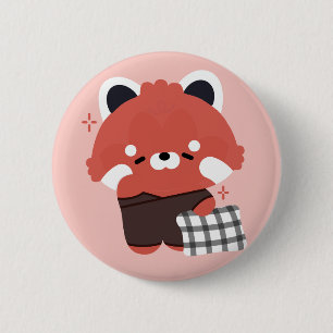 Cute Sleepy Red Panda 6 Cm Round Badge