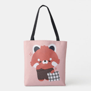 Cute Sleepy Red Panda Tote Bag